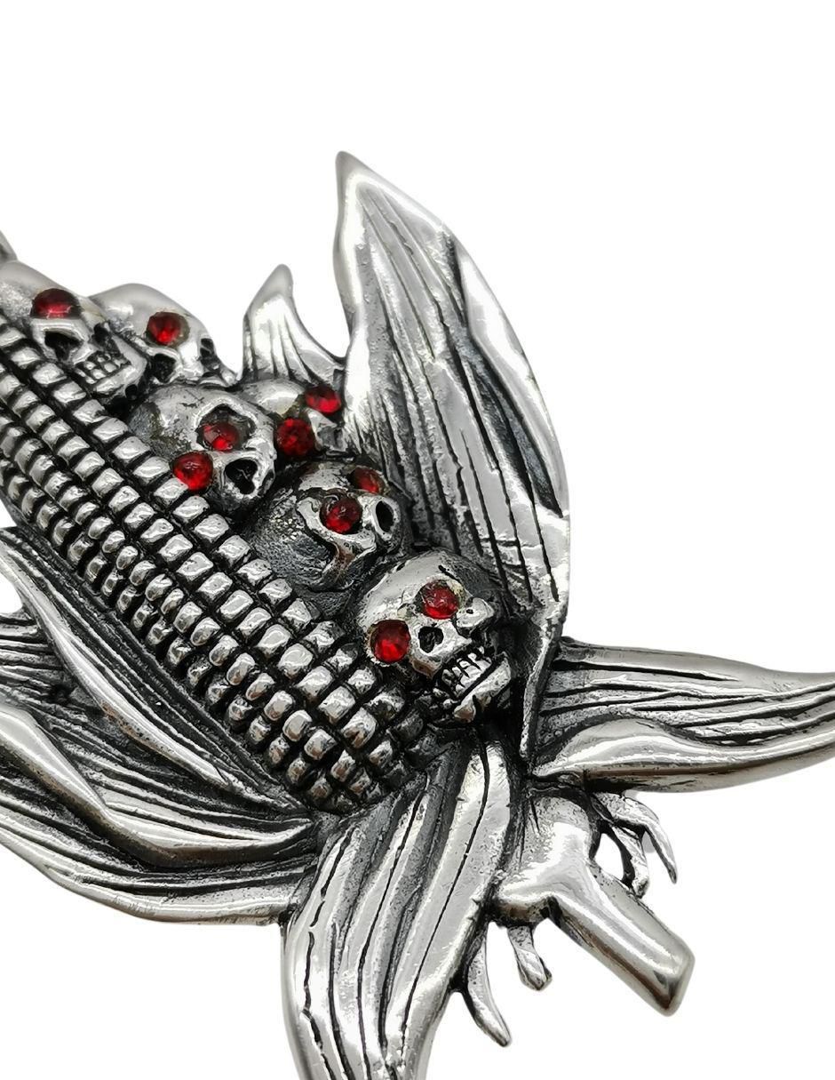 Dije maíz con cráneos de plata P 925 4
