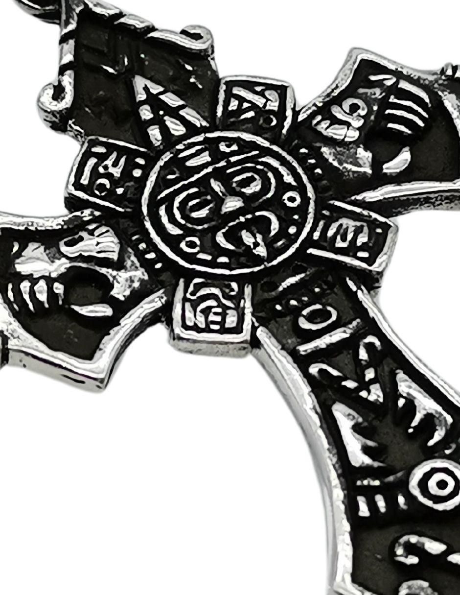 Dije de cruz prehispánico de plata P 925 4