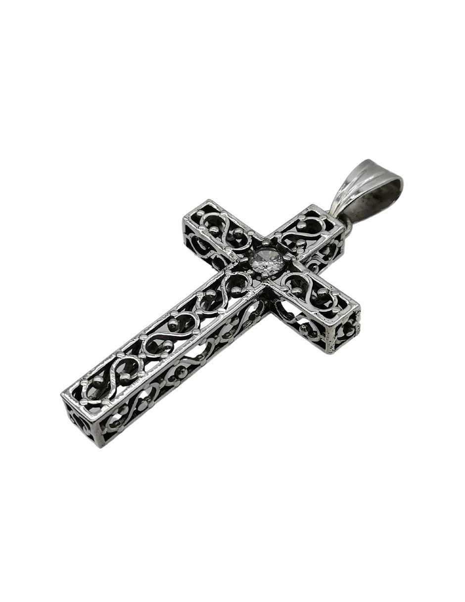 Dije de cruz de plata P 925 2