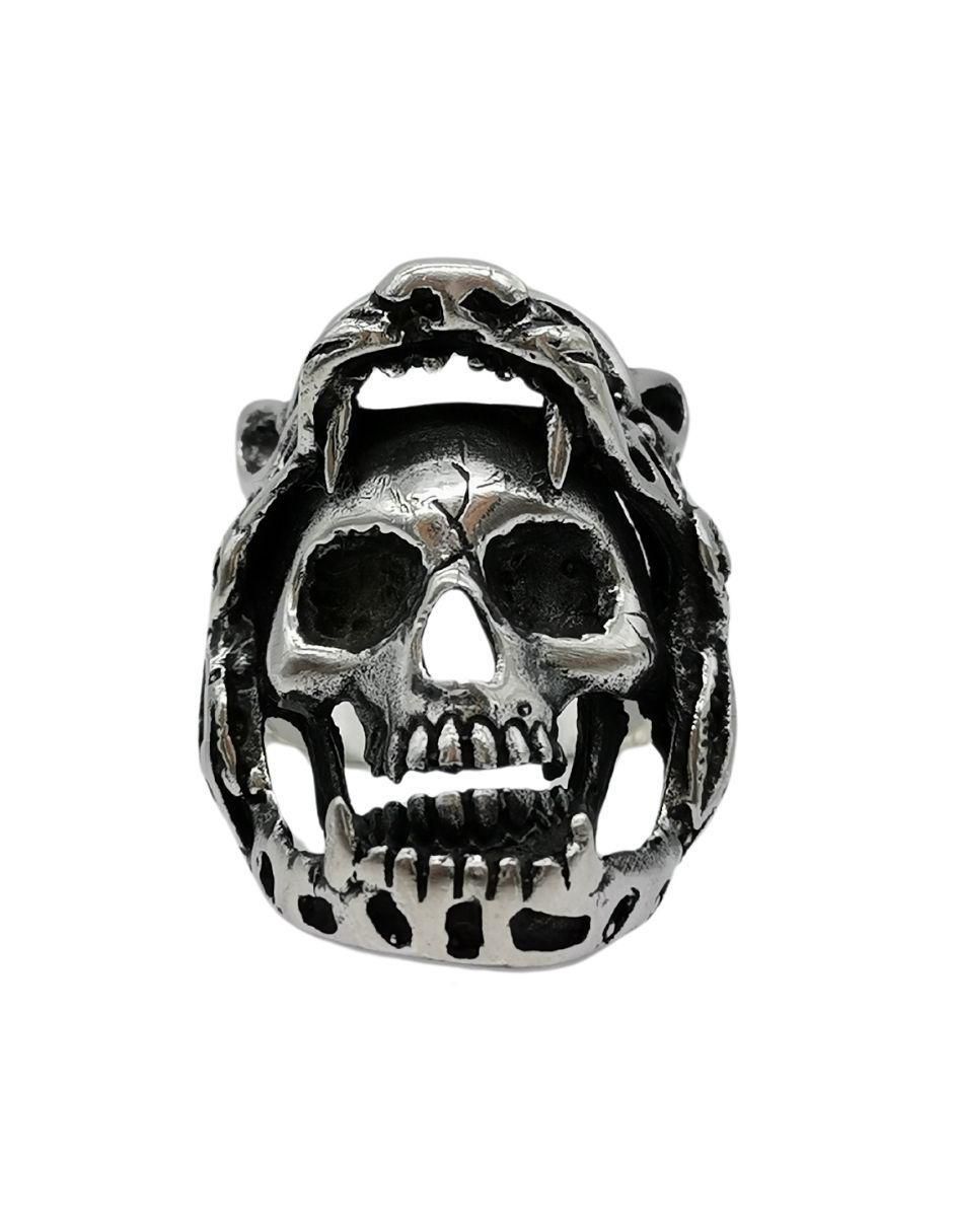 Anillo de cráneo Cráneo Jaguar P 925 de plata pulido