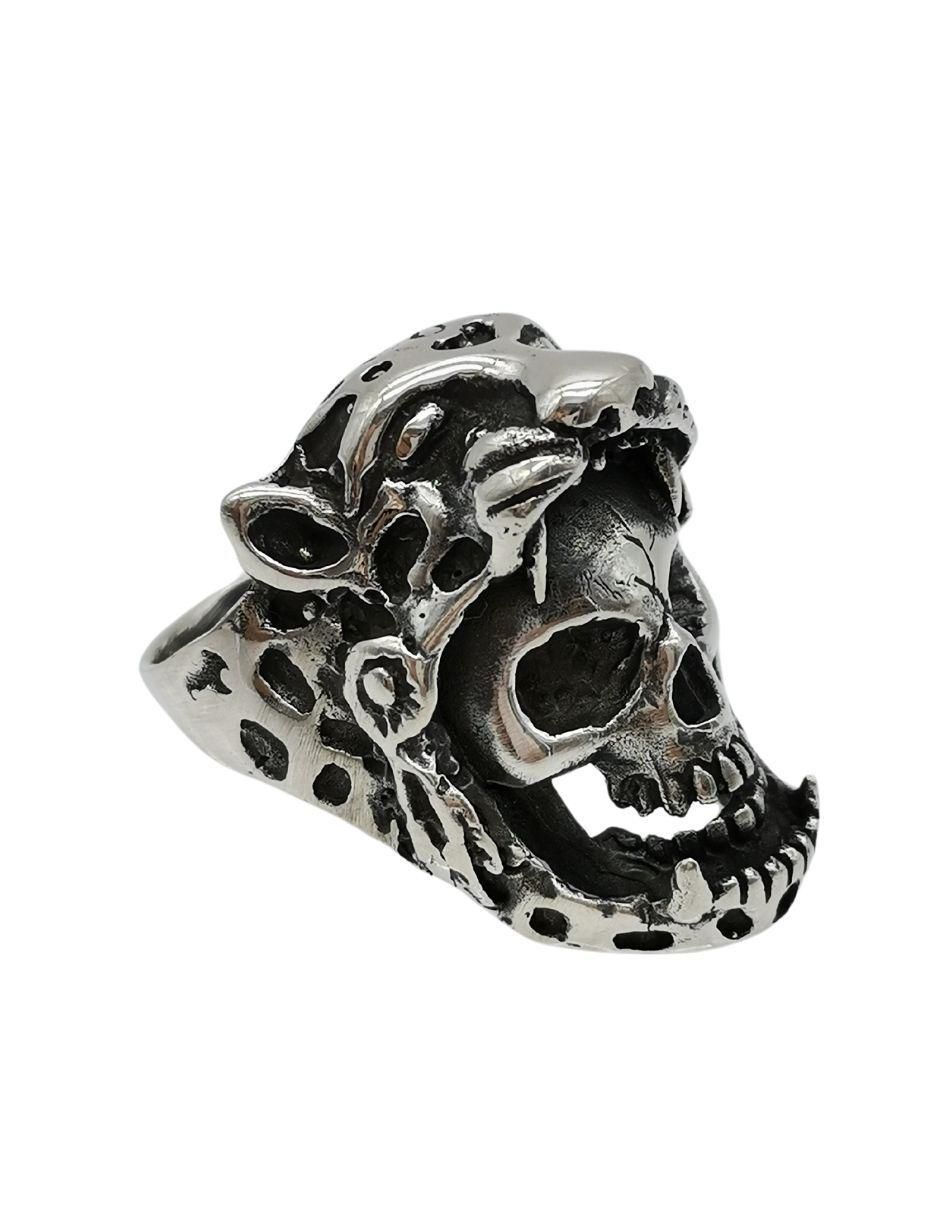 Anillo de cráneo Vadalú Plata Cráneo Jaguar de plata pulido