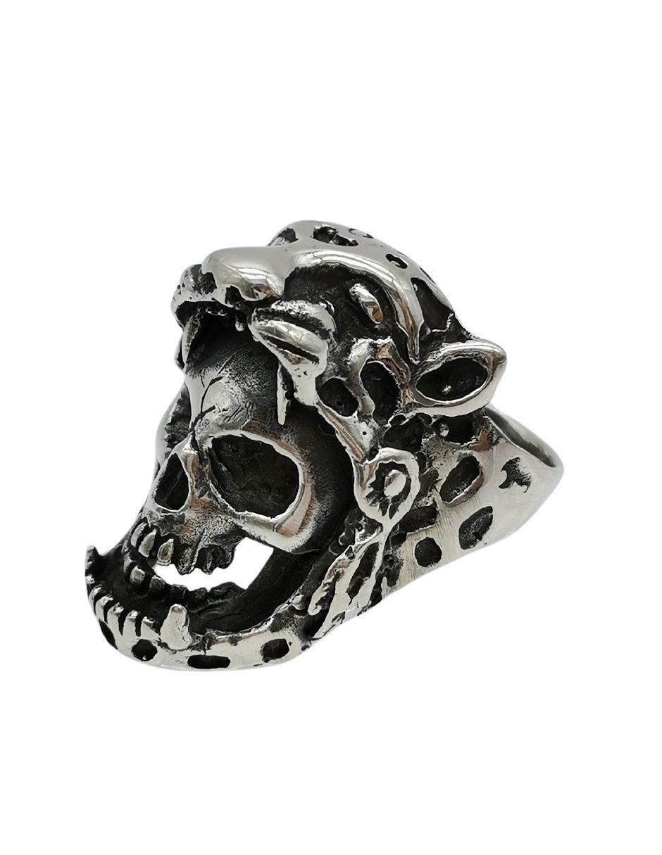 Anillo de cráneo Cráneo Jaguar P 925 de plata pulido 5