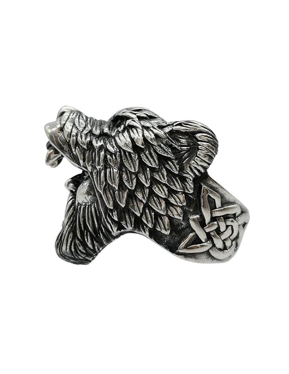 Anillo de oso Guerrero Oso Nordico P 925 de plata pulido 5