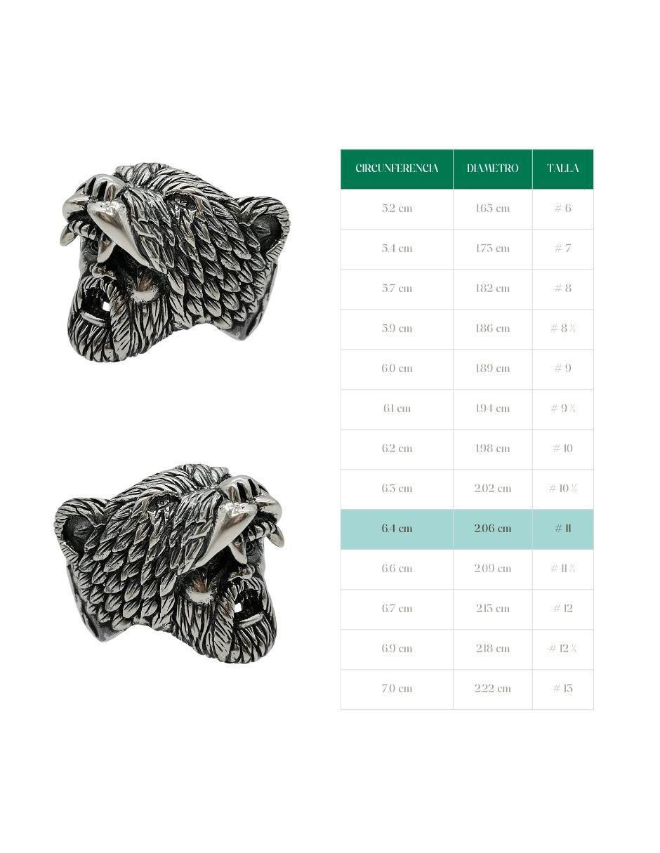 Anillo de oso Guerrero Oso Nordico P 925 de plata pulido 2