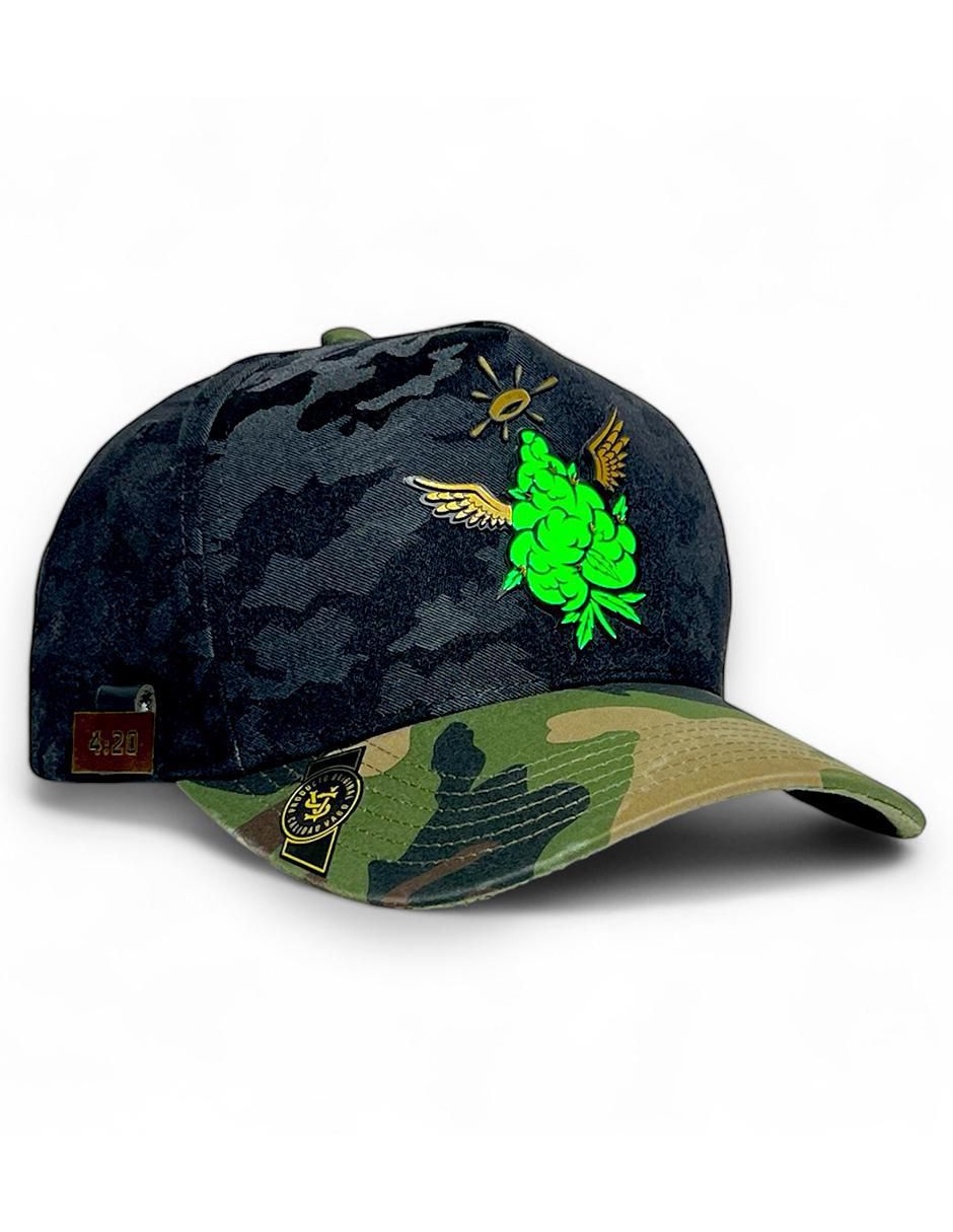 Gorra visera curva snapback Flor Divina camuflaje para adulto