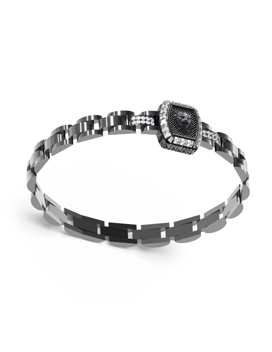 Brazalete con zirconia Lion King con acabado pulido