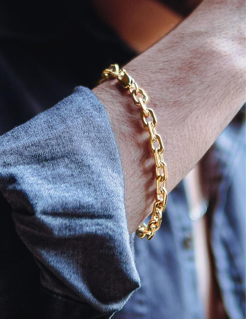 Pulsera con acabado chapa de oro 3