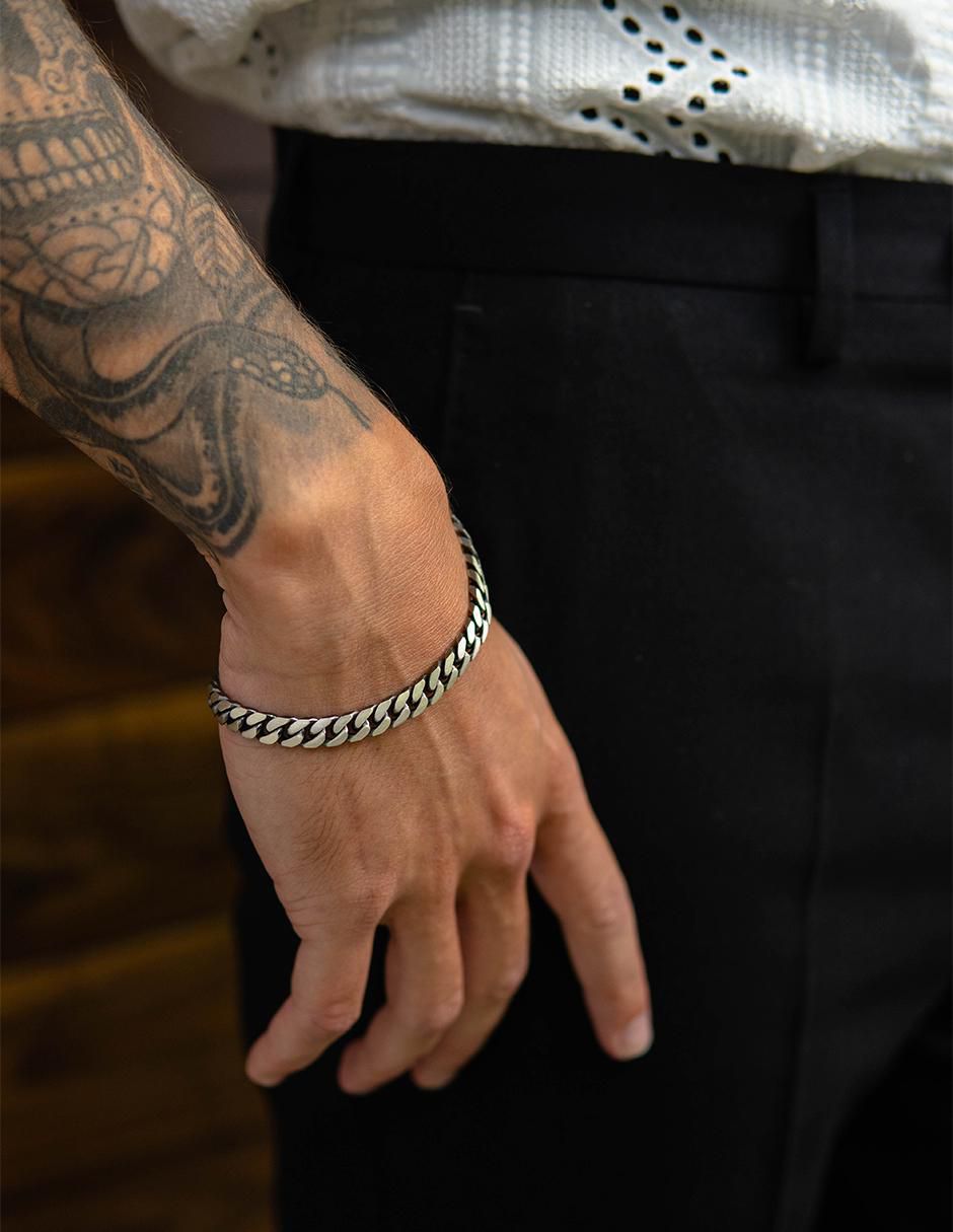 Pulsera de plata P 925 con acabado mate 5