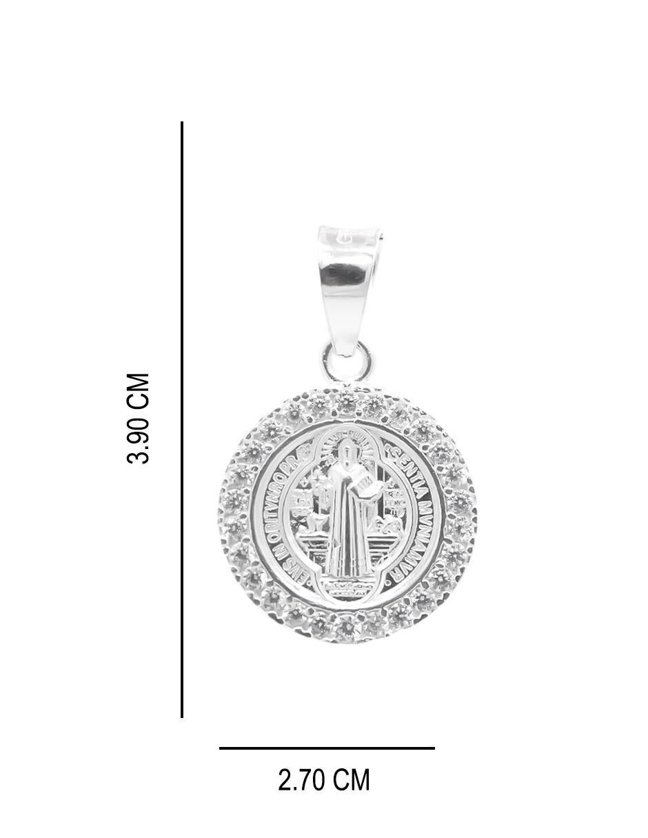 Dije redonda San Benito de plata P 925 5