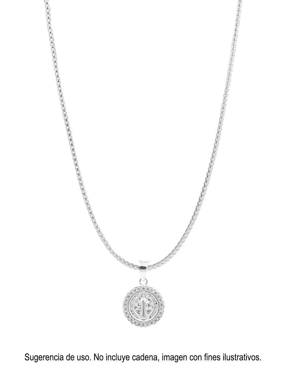 Dije redonda San Benito de plata P 925 3