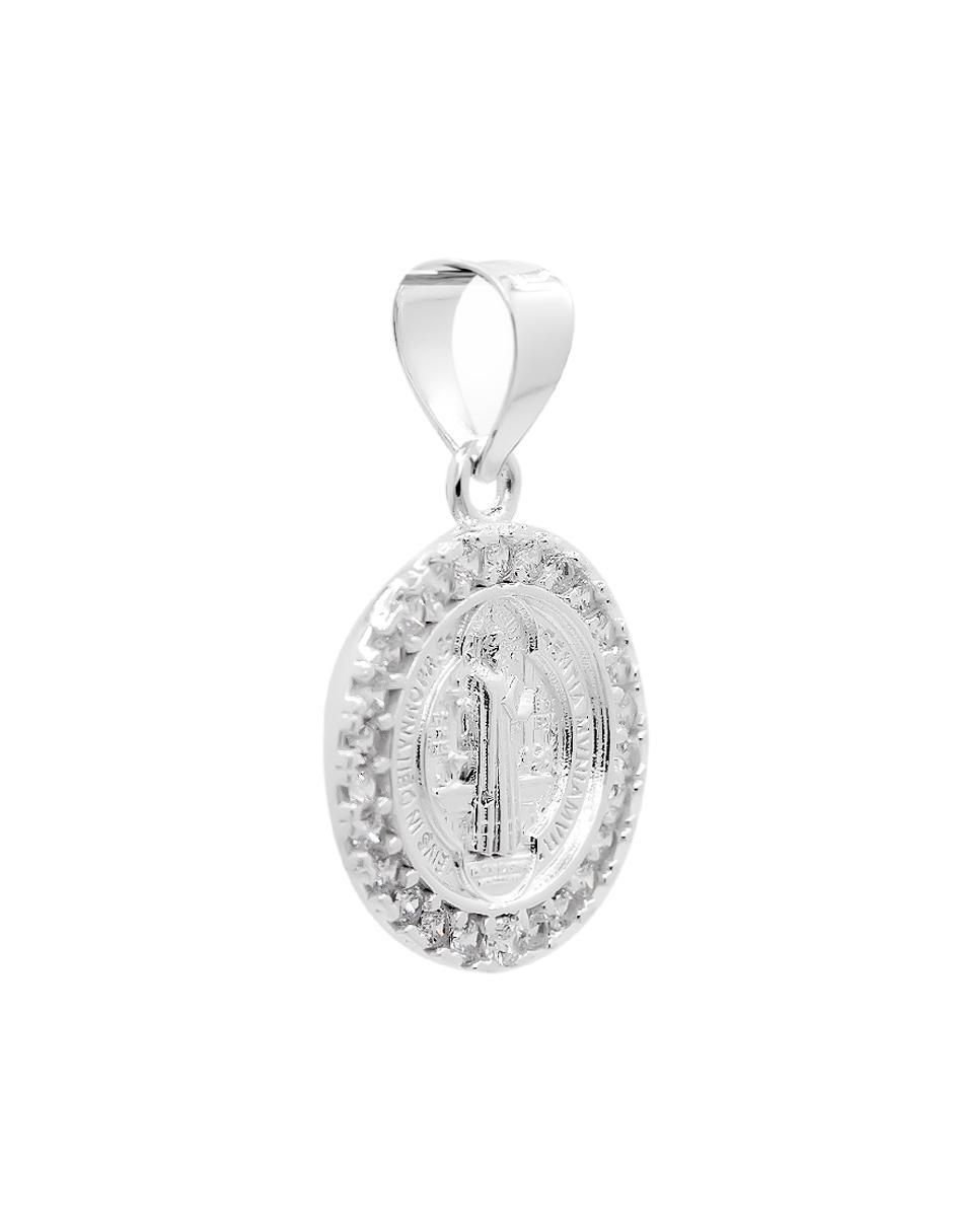 Dije redonda San Benito de plata P 925 4