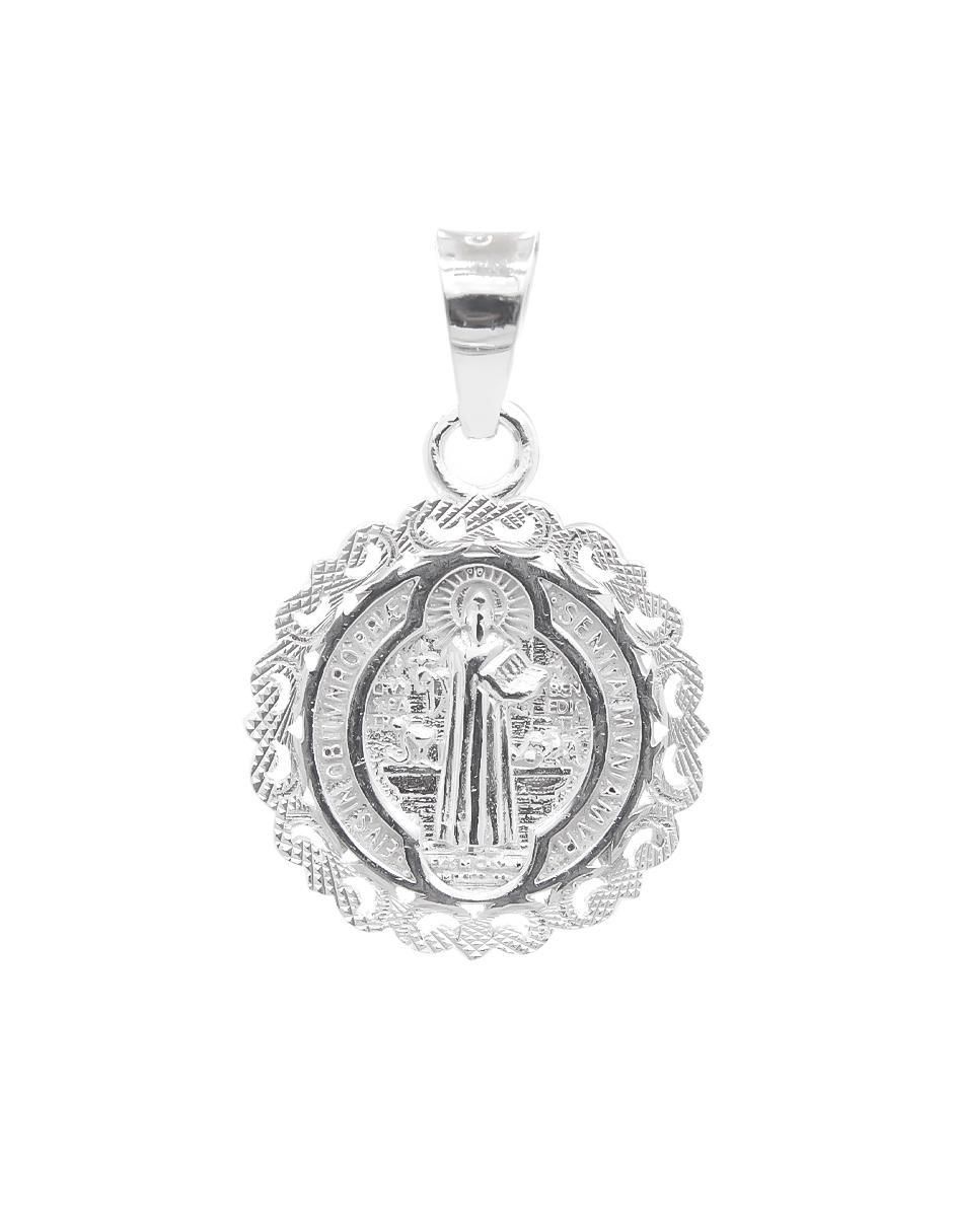 Dije redondo san benito de plata P 925