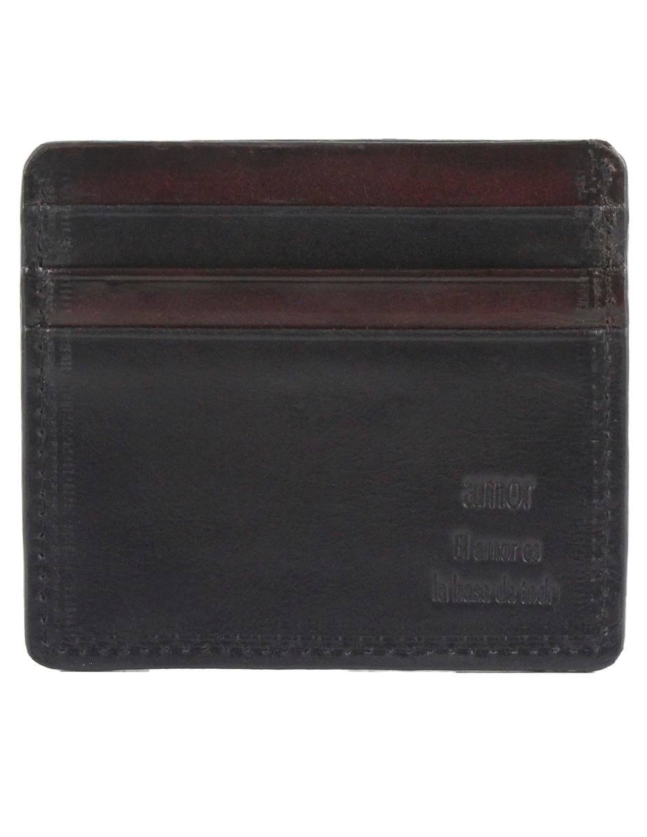 Tarjetero de piel para hombre