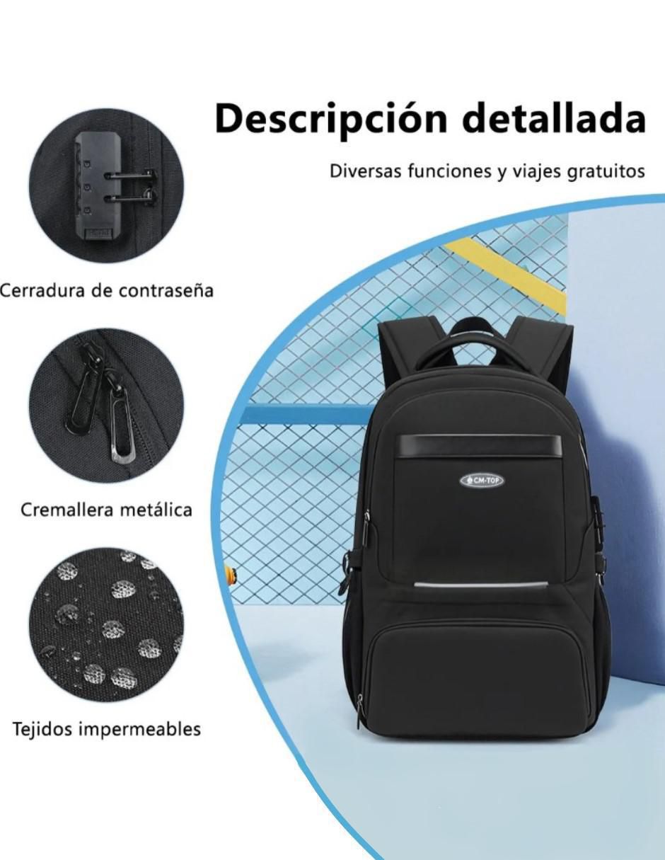 Mochila con portalaptop impermeable unisex 2