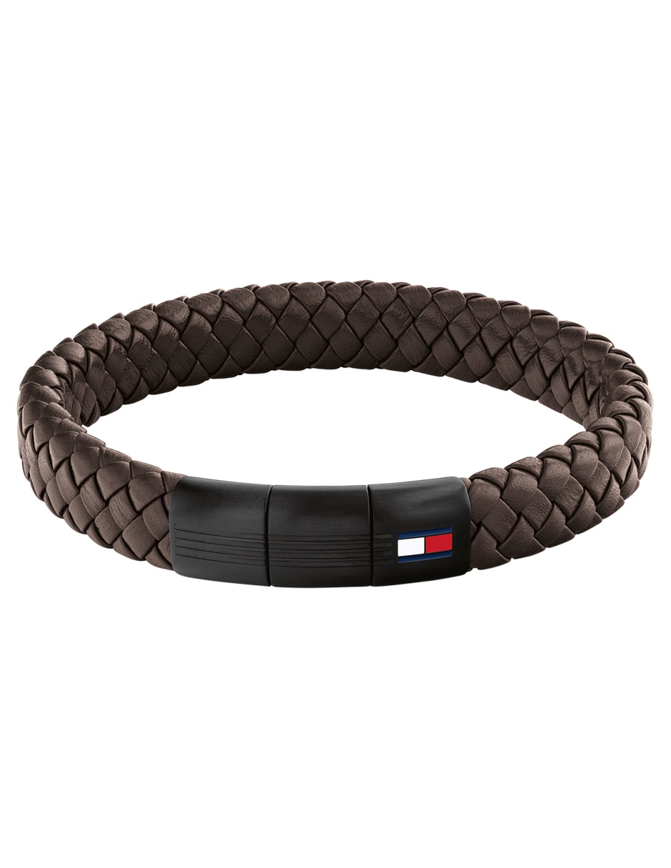 Pulsera de piel Round braided bracelet con acabado mate