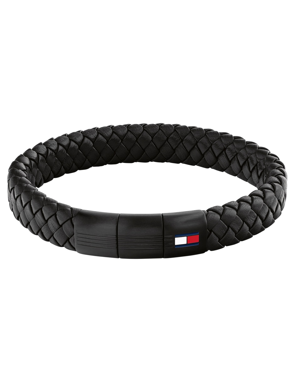 Brazalete de piel Round braided bracelet con acabado mate