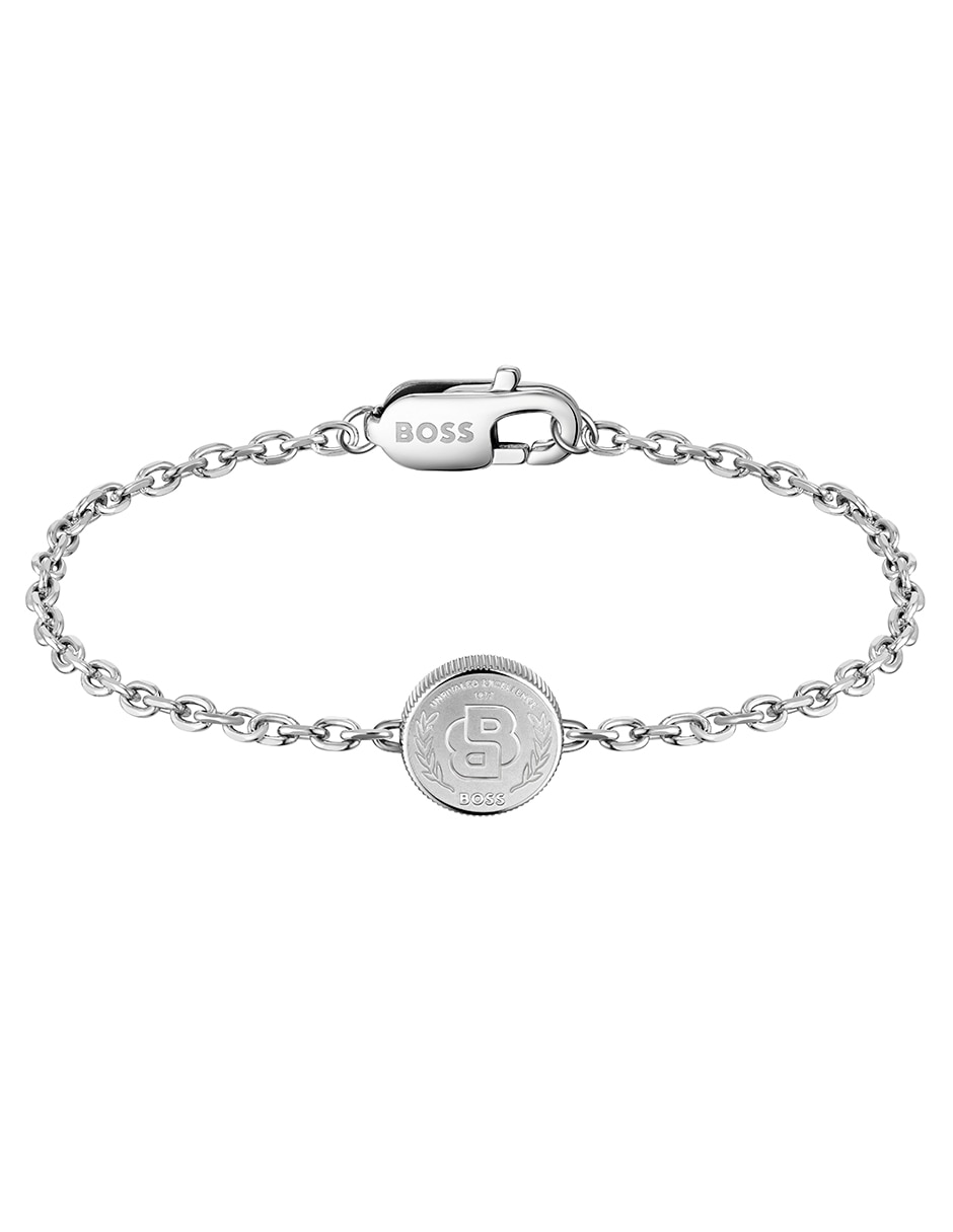 Brazalete Double b coin con acabado brillante