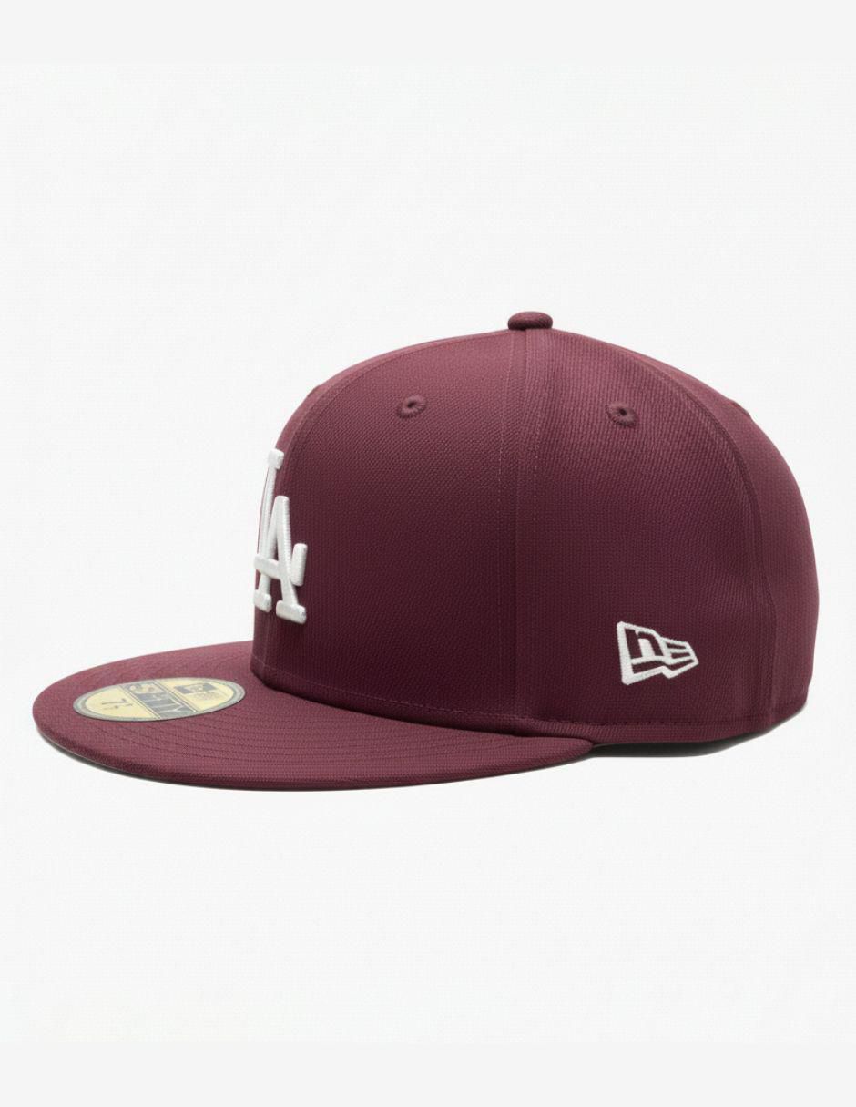 Gorra visera plana cerrada para béisbol 5950 Maroon Los Angeles Dodgers para hombre 3