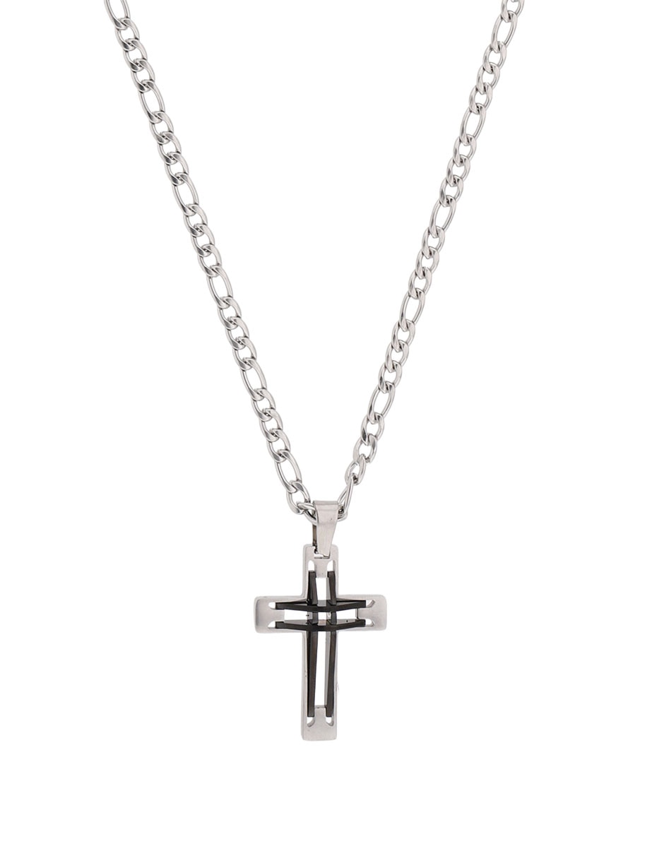 Collar de cruz de acero inoxidable