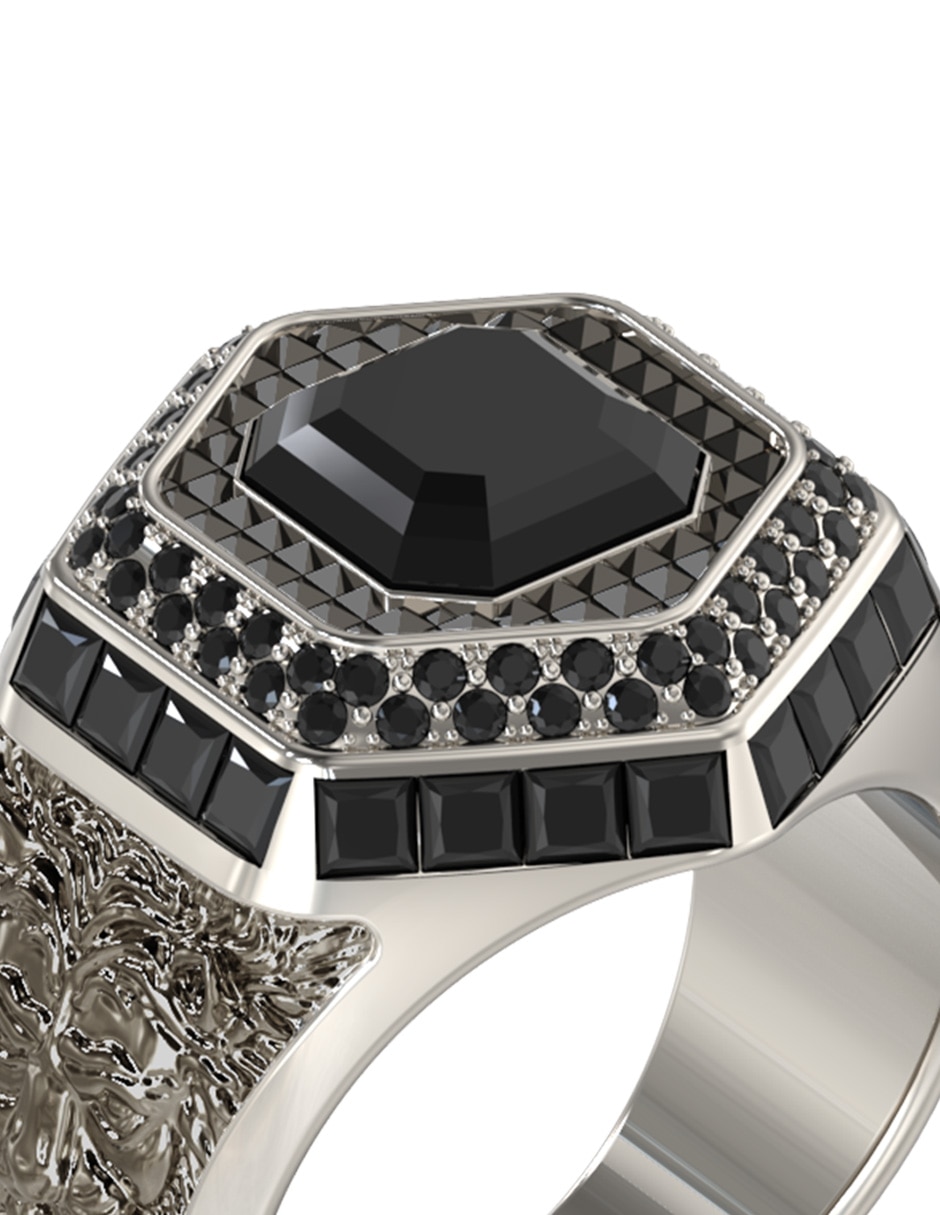 Anillo de hexágono pavé 2
