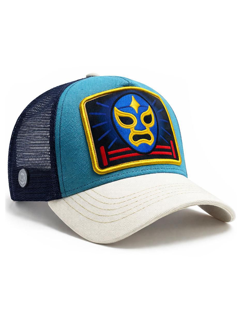 Gorra visera curva snapback casual Lucha Libre Aqua para hombre Gorra visera curva snapback casual Lucha Libre Aqua para hombre