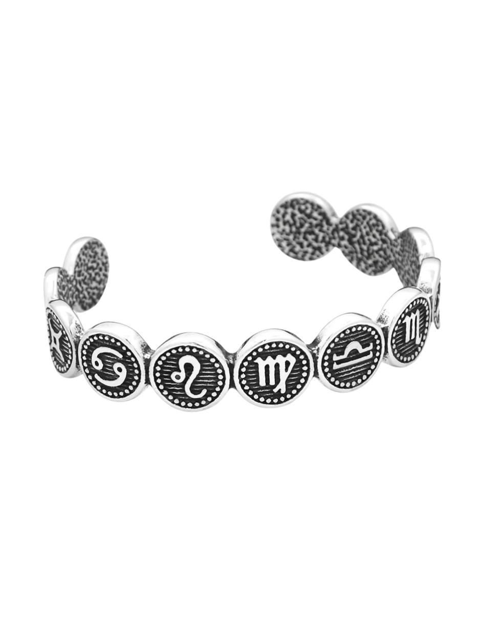 Brazalete de acero inoxidable Zodiaco acabado pulido Brazalete de acero inoxidable Zodiaco acabado pulido