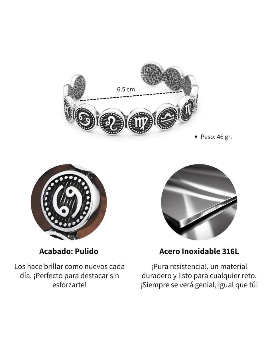 Brazalete de acero inoxidable Zodiaco acabado pulido 4