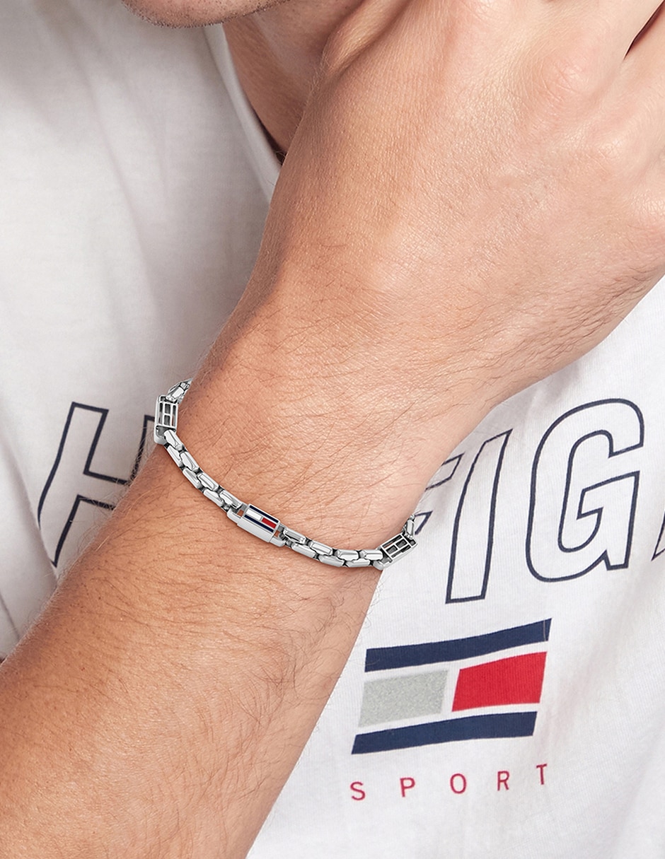 Pulsera 3D Flag Metal acabado pulido 3