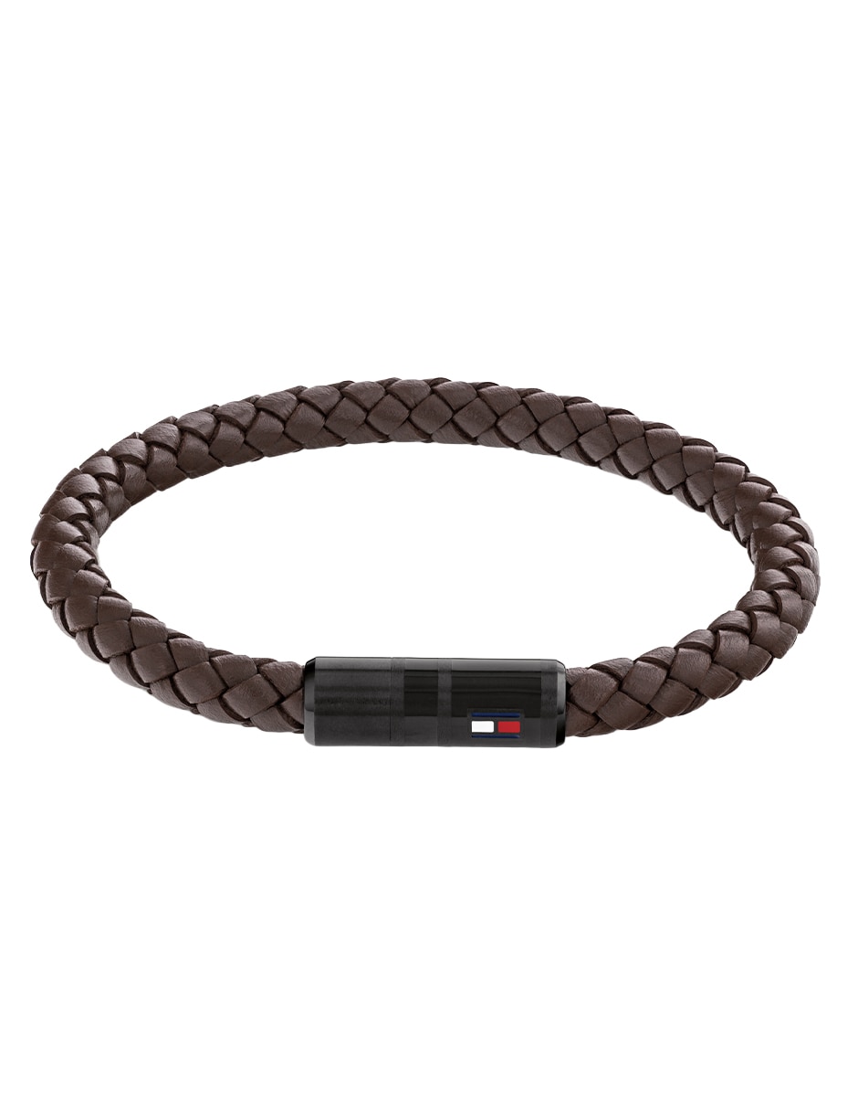 Brazalete Casual Leather Braided acabado brillante