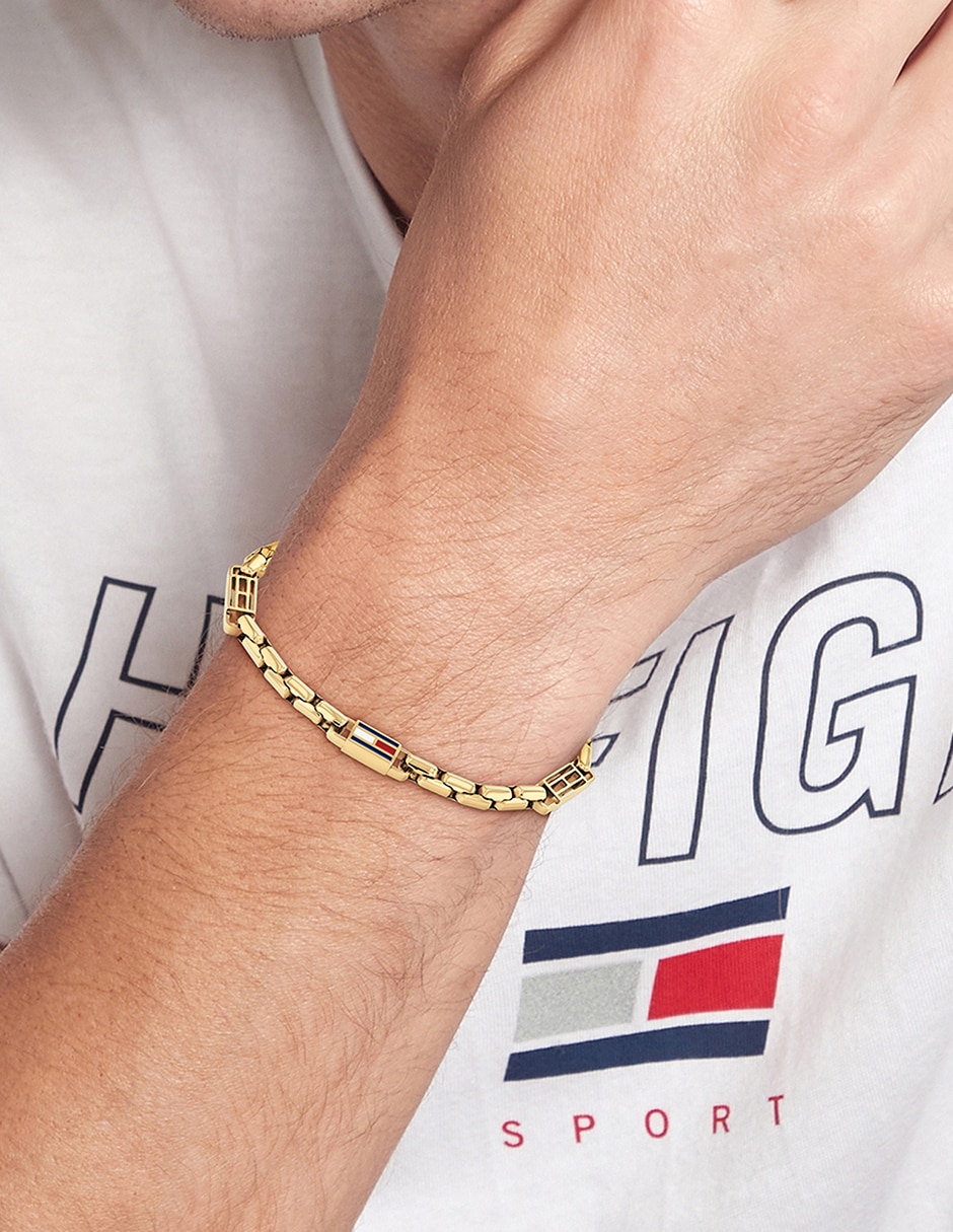 Pulsera 3D Flag Metal acabado pulido 3