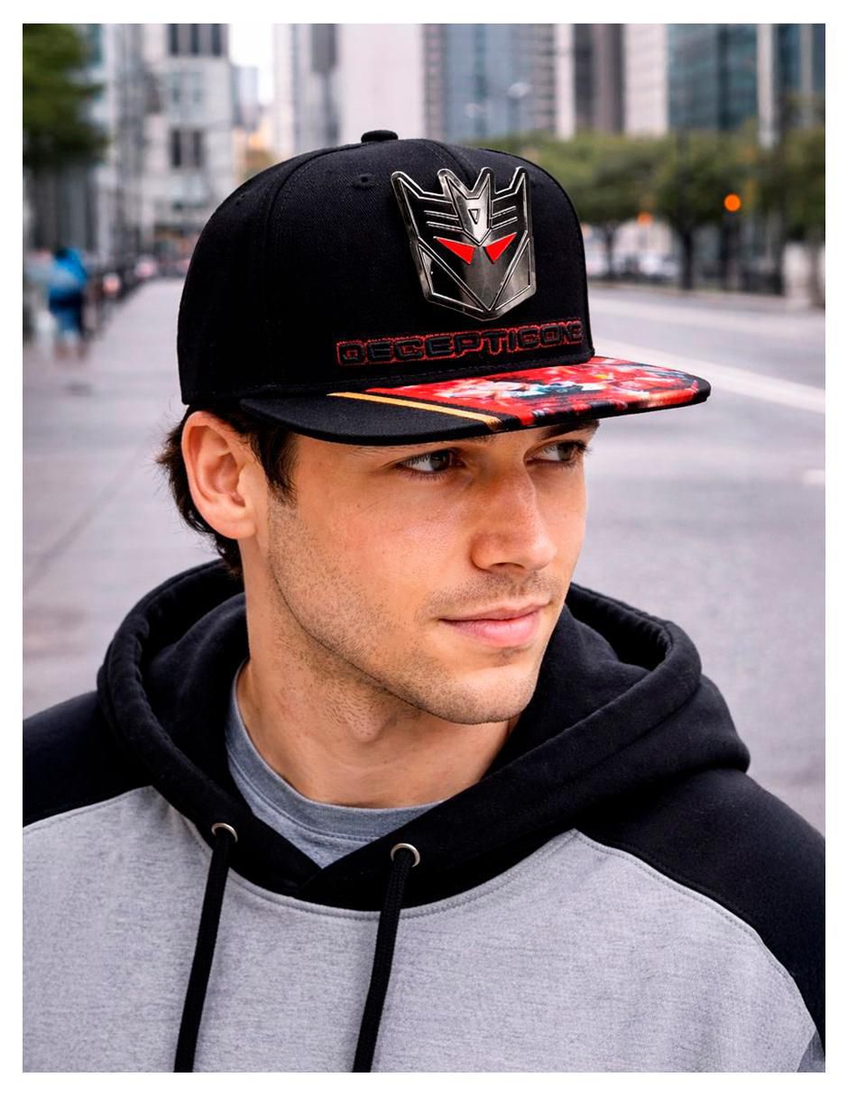 Gorra visera plana snapback casual Decepticon Iron para hombre 3